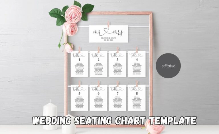 wedding seating chart template